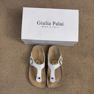 Giulia Palai Kids White Sandals